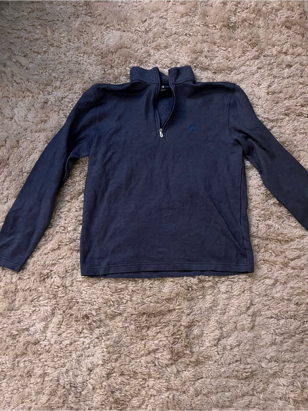 Izod Men's Navy Quarter-Zip Sweater